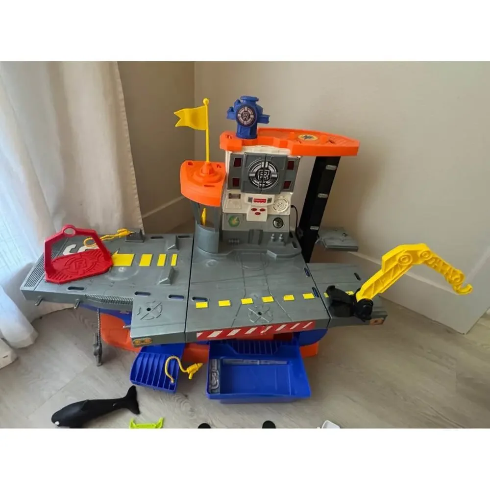 Fisher-Price Rescue Heroes Aquatic Rescue Command Center Aircraft Carrier Ship
